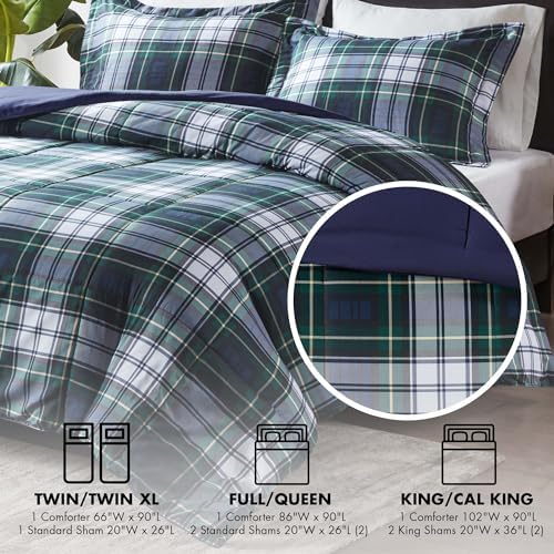 Madison Park Parkston Plaid King/Cal King Comforter Set, 3 Piece Navy - Image 4