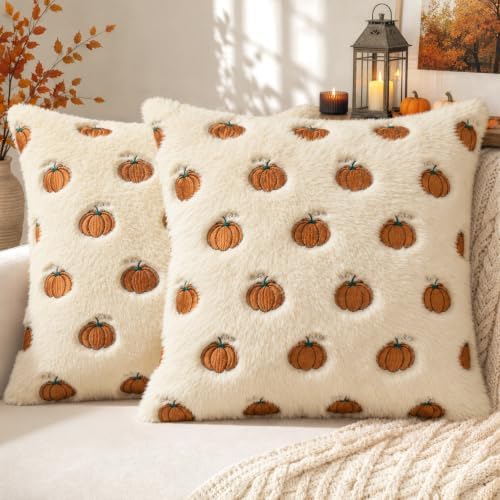 MIULEE Fall Pillow Covers 20x20 Rust Pumpkin Fall Decor by MIULEE
