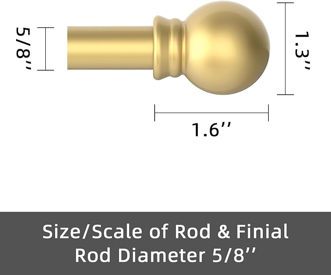 GXOACKJ 2 Pack Gold Curtain Rods - Image 5