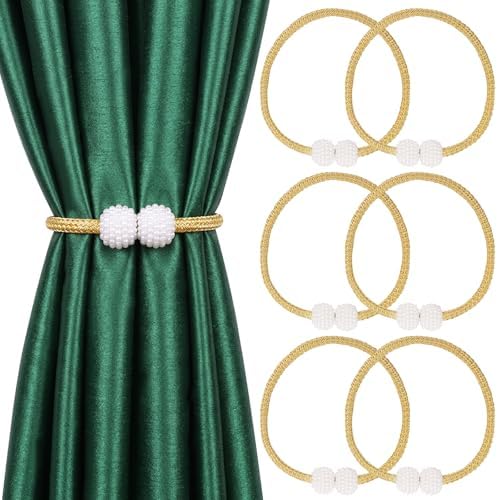 6 Pack Grey Magnetic Curtain Tiebacks by Unknown