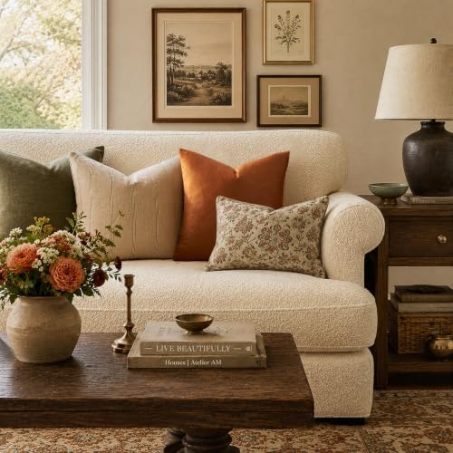 GIGIZAZA Burnt Orange Velvet Throw Pillow Covers 16x16 Pack of 2 - Image 2