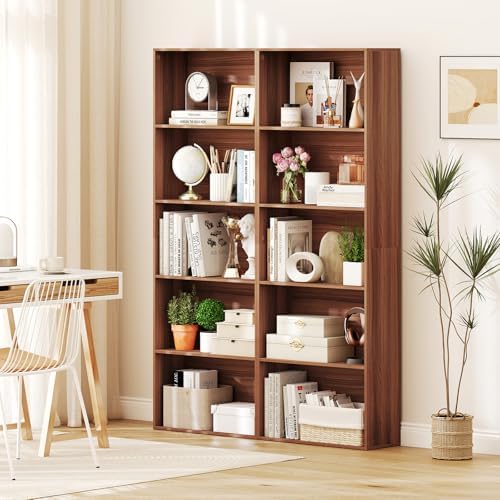 GIANTEX 5-Tier Bookshelf Set of 2, Freestanding Bookcase - Image 2
