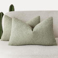 Foindtower Cozy Textured Boucle Lumbar Throw Pillow Cover 12x20 Dusty Green by Foindtower