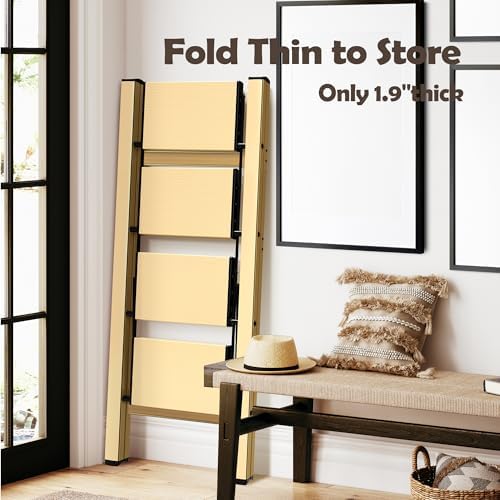 Taranta 4 Step Stool Foldable, Aluminum Step Ladder-Gold - Image 6