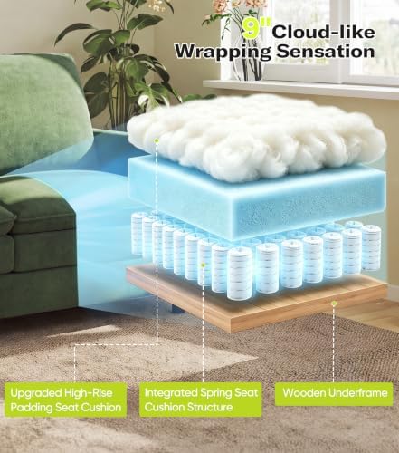 Welzona 3-Layers Cloud Loveseat Sofa, Teddy Small Sofa - Image 3