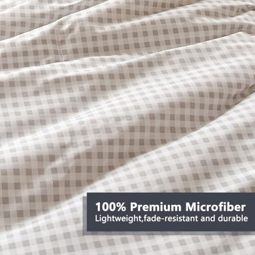 NSNLGSGC Light Gray Gingham King Comforter Set, 3 Pieces - Image 5