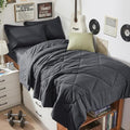 HEVUMYI 5-Piece Twin XL Comforter Set, Dark Grey Bed in a Bag by HEVUMYI