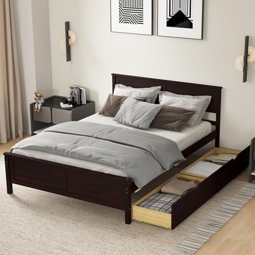 KOMFOTT Full Size Wood Bed Frame by KOMFOTT