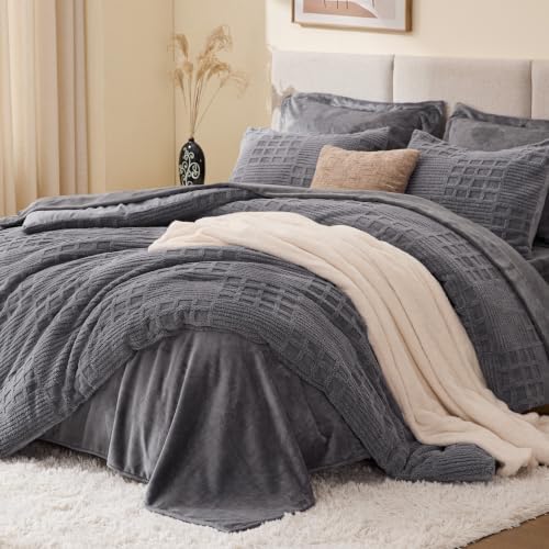 EXQ Home Waffle Comforter Set King Size, 3 Pieces Bed Set by EXQHomeTexitleCoLtd