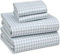 RUVANTI 100% Cotton Queen Sheets, Percale Queen Sheet Set, Houndstooth by Ruvanti