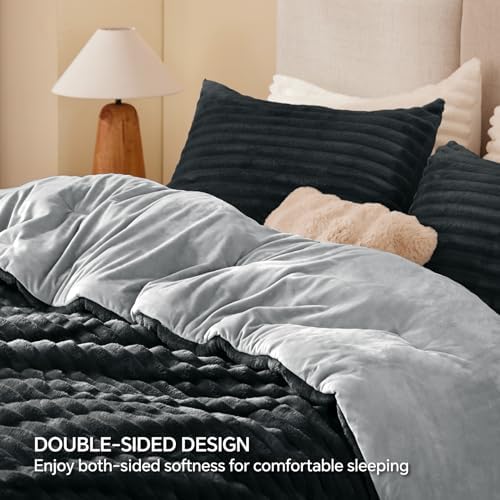 BEDELITE Fleece California King Comforter Set, Fluffy Bed Set - Image 5