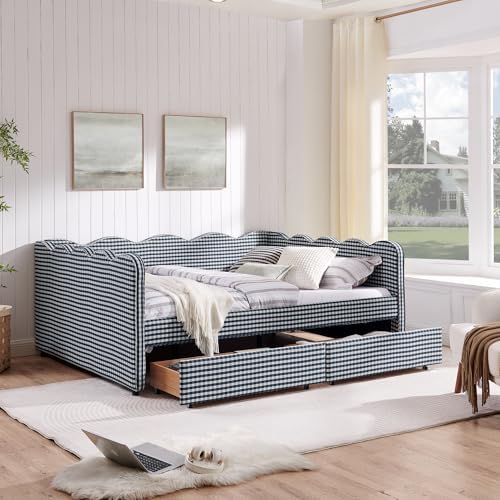 KEIKI Queen Gingham Upholstered Daybed - Image 3