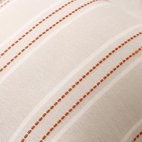 Hckot Fall Rust Terracotta Throw Pillow Covers 22x22 Stripe Pillow Covers - Image 4