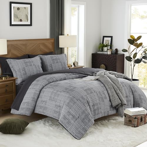 Oversized Queen Comforter Set Crinkle Textured Bedding Set 7 Pieces - Image 6