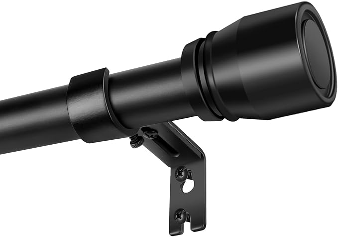 1” Diameter Matte Black Curtain Rods Itself is 30 to 90 inch, 1 Pack Fit 30-84 by Unknown