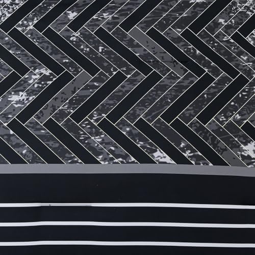Luxudecor Black Comforter Set Queen Size, 7 Pieces Striped Bed in a Bag - Image 4