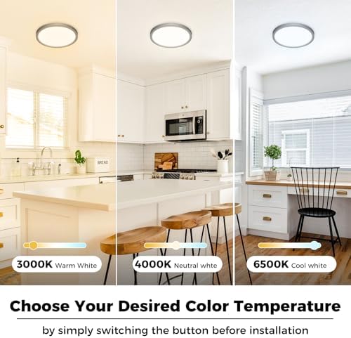 zemty 6Pack LED Ceiling Light Fixture 6.5 Inch, 12W 1200lm Ceiling Mount Light - Image 3