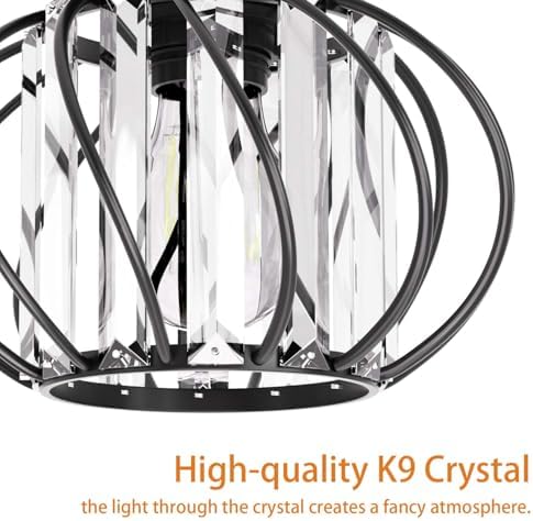 Black Crystal Ceiling Light Fixture - Image 2