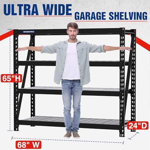WORKPRO Heavy Duty Metal Garage Shelving, 7200 LBS Load - Image 3