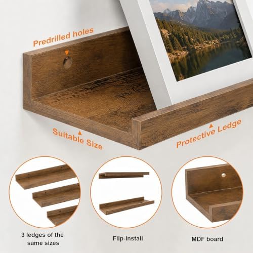 48inch Long Floating Shelves for Wall Decor, 3-Set Shelves - Image 4