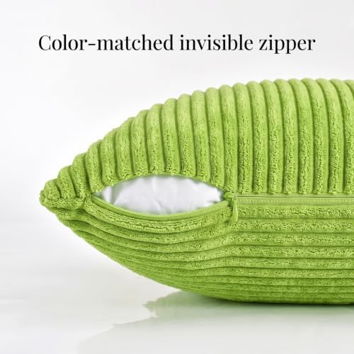 Fancy Homi Set of 1 Lime Green Square Decorative Throw Pillow Covers 22x22 Inch - Image 3