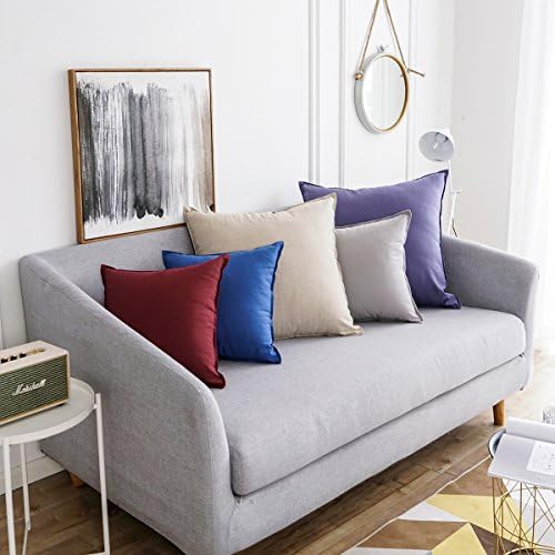 Jeanerlor 26"x26" Decorative Cotton Linen Couch Throw Pillow Case Yellow - Image 4