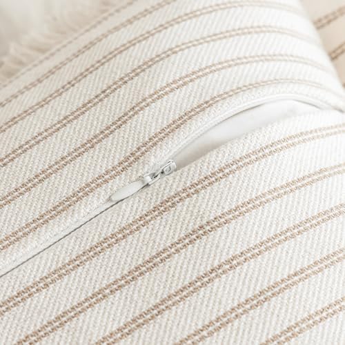 YEENAASY Throw Pillow Covers 20x20 Boho Striped Pillow Cases - Image 3