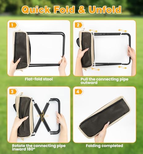 2 Pcs XL Foldable Backpack Stool - Image 6