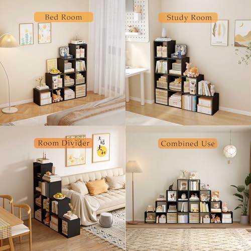 OSCHF Ladder Cube Storage Bookcase, 10-Cube Corner Shelf - Image 4