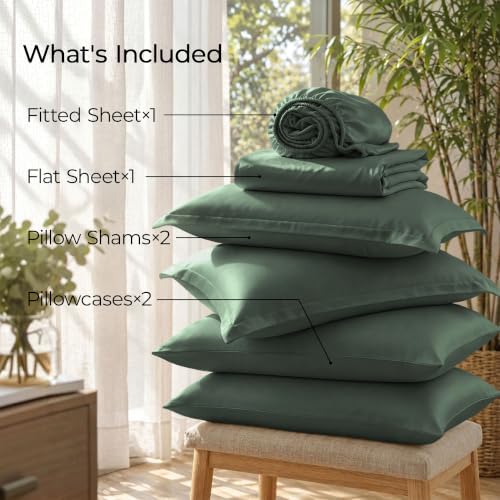 6 Piece Full Size Sheets Set, Rayon Derived from Bamboo - Image 7