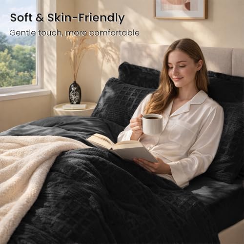 EXQ Home Waffle Comforter Set Queen Size, 3 Pieces Bed Set - Image 4
