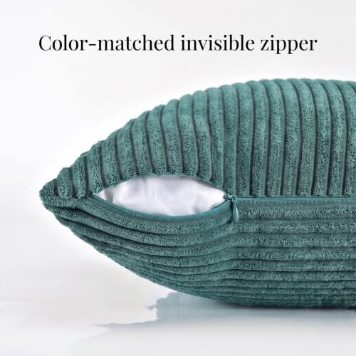Fancy Homi Teal Lumbar Decorative Throw Pillow Covers 16x28 Inch - Image 3