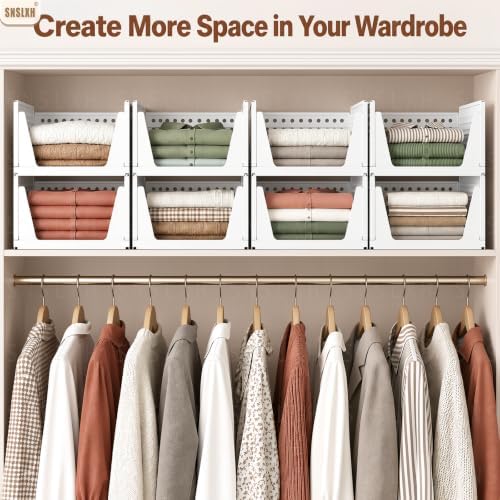 Upgraded 8 Pack Closet Organizers and Storage, Stackable Closet Bins - Image 4