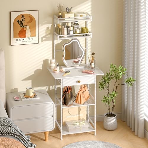 3IngSeagulls Small Vanity Desk Without Mirror, Makeup Vanity Table by 3IngSeagulls