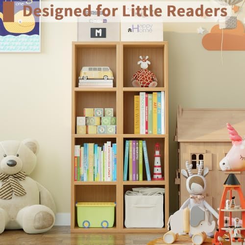 Zenira 4-Tier Bookcase, 4 Cube Storage Organizer, Narrow Bookcase - Image 4