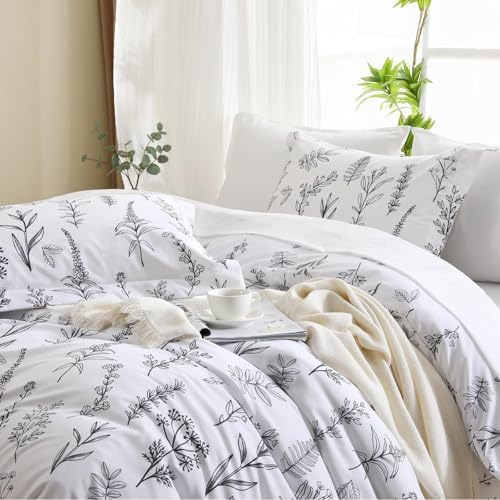 MUXHOMO Queen Comforter Set, 7-Piece Floral Bed in a Bag - Image 4