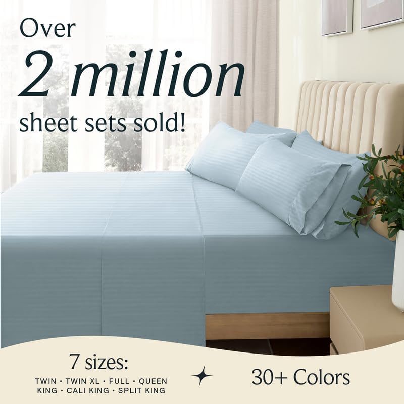 LuxClub 5 PC Split King Size Sheet Set Bed Sheets, Breathable Luxury Sheets - Image 6