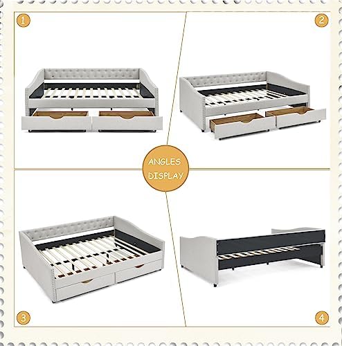 Wood Queen Size Daybed, Day Bed Frame - Image 7