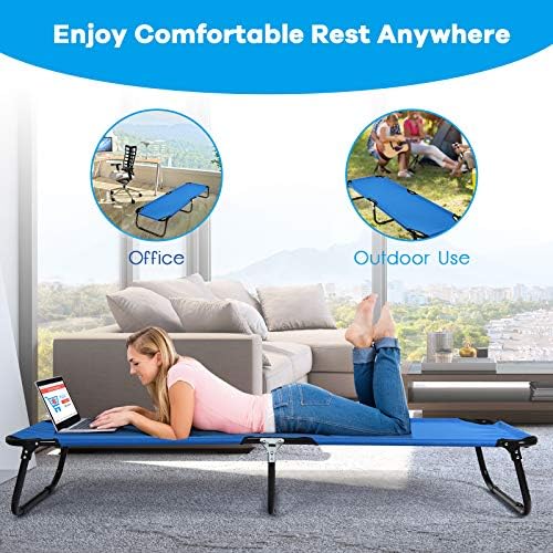 GYMAX Folding Camping Cot, Portable Ultralight Compact Sleeping Cot Bed - Image 4