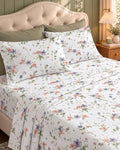 Queen Sheets Set, 4 Pieces 16" Deep Pocket, Hotel Luxury, Floral Trail by UTOPIABEDDING