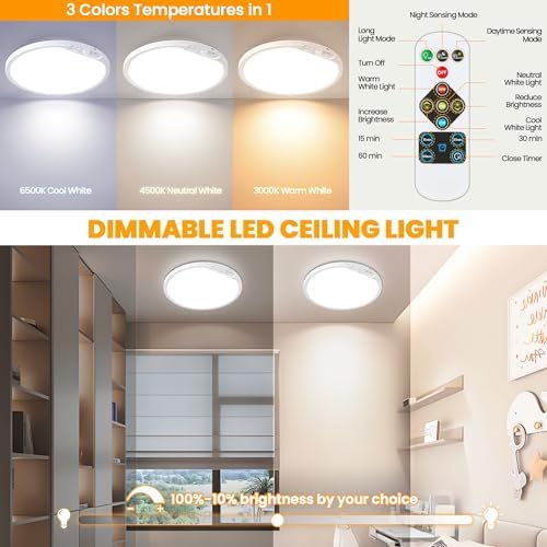12 Inch Rechargeable Motion Sensor LED Ceiling Light - Image 4