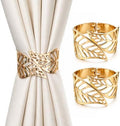 Curtain Tiebacks Curtain Holdbacks Aluminum Alloy Spring Design Gold Leaf by LMMllp