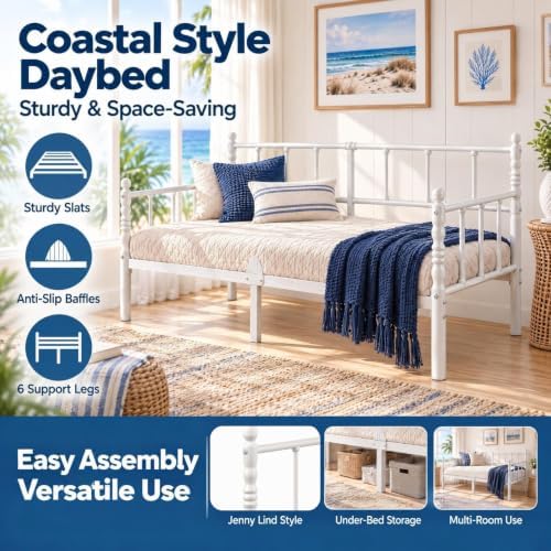 14 Inch Classic Twin Daybed, Metal Sofa Bed - Image 5