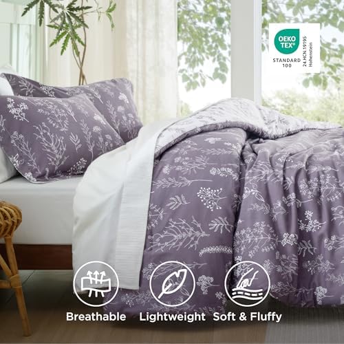 Bedsure Grayish Purple Comforter Set Queen - Image 4