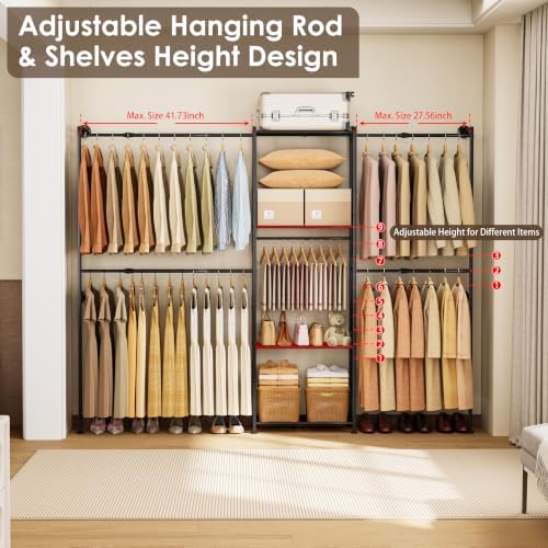 Wall Mounted Closet System, Expandable Clothing Rack - Image 3