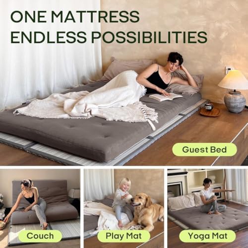 ZonLi Japanese Floor Futon Mattress 100% Cotton Cover Foldable Portable - Image 4