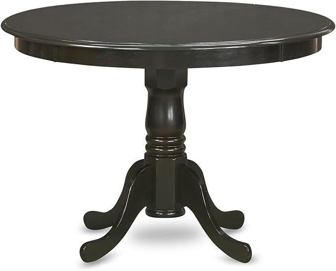 East West Furniture HLBO3-CAP-LC 3 Piece Dining Table Set for Small Spaces Contains a Round Dining Room Table with Pedestal and 2 Faux Leather Upholstered Chairs, 42x42 Inch, Cappuccino