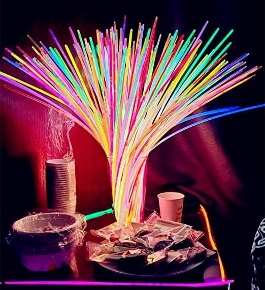 Glow Fever Glow Sticks Bulk 100ct 22'' Glow Necklaces with Connectors, Neon Light Sticks for Party Festivals Raves Concert Birthday Wedding, Blue