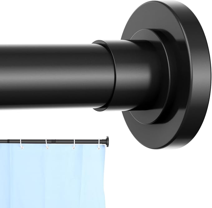 CorkLatta Black Shower Curtain Rod 32 to 43 Inch, 1 Inch Diameter Adjustable by CorkLatta