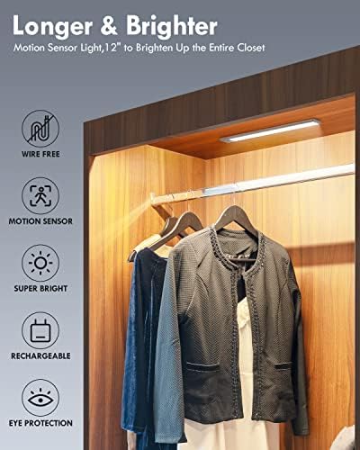BLS LED Closet Lights, 52LED Motion Sensor Light Indoor, Under Cabinet Lights - Image 2